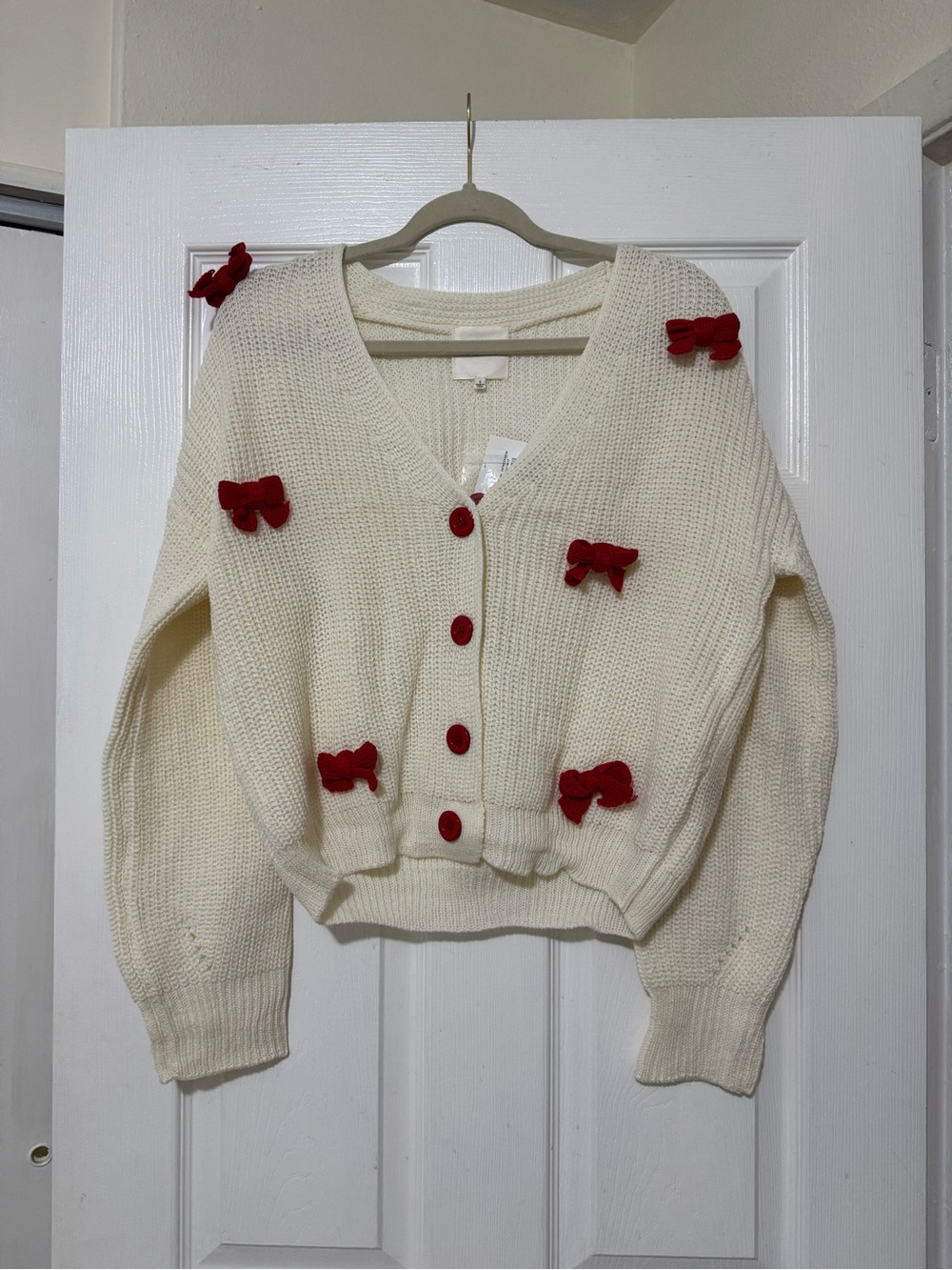 NWT No Comment Oversized Bow Cardigan